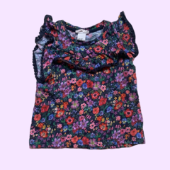 Remera manga corta floreada con volados H&M - 2-4A