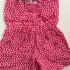 Enterito con volado y cintura y tiras ajustables rojo a lunares Baby Cottons - 18M - tienda online