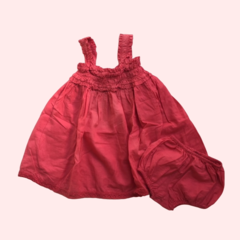 Conjunto camisola sin mangas con volados y elástico rojo con bombachudo Baby Cottons - 18M