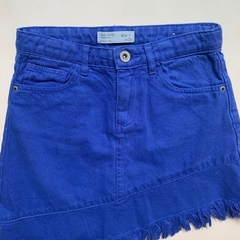 Pollera de jean azul irregular con flecos Zara - 8A - comprar online