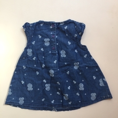 Vestido sin mangas de jean estampado con bolsillos Urb - 3-6M - Comunidad Vestireta