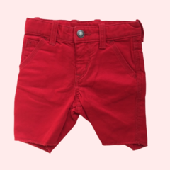 Bermuda de gabardina con cintura ajustable roja Gap *NUEVO* - 18-24M