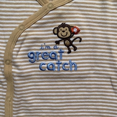 Saco de algodón rayado marrón "Great Catch" Carter's - 6M en internet