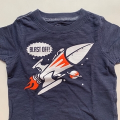 Remera de algodón manga corta azul "Blast off" Carter's - 3M - comprar online