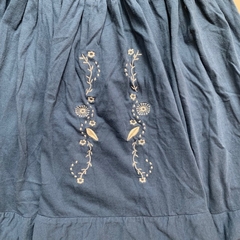 Vestido sin mangas estilo solero azul con bordados en blanco Rapsodia - 12A en internet