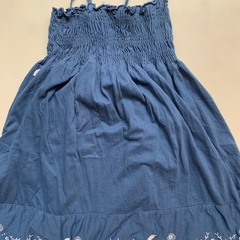 Vestido sin mangas estilo solero azul con bordados en blanco Rapsodia - 12A - Comunidad Vestireta