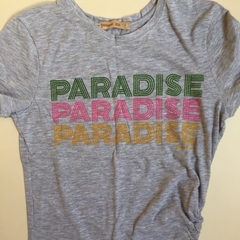 Remera de algodón manga corta "Paradise" con apertura al costado Peuque - 38/40 (6-7A) - comprar online