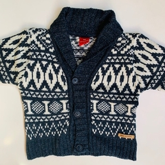 Saco de lana cuello alto con botones negro y blanco Mimo - 4A - comprar online