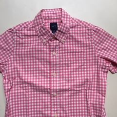 Camisa manga corta cuadrille rosa y blanco con bolsillo Gap - 6-7A - comprar online