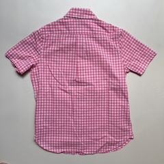 Camisa manga corta cuadrille rosa y blanco con bolsillo Gap - 6-7A - Comunidad Vestireta