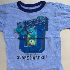 Remera manga corta de algodón celeste "Monsters U" Disney - 2-3A - comprar online