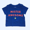 Remera de algodón manga corta azul "Mister awesome" Gap - 12-18M