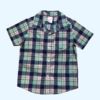 Camisa manga corta cuadrille verde y azul Carter's - 24M