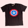 Remera manga corta de algodón negro "Capitan America" con lentejuelas Zara - 9A