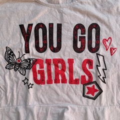 Remera manga larga de algodón blanco "You go girls" Wanama - 8A en internet