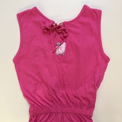 Enterito de algodón sin mangas con cintura elástica y bordado de flores rosa Old Bunch - 12A en internet