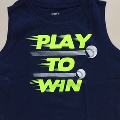 Musculosa de algodón azul "Play to win" Carter's - 24M - comprar online
