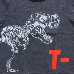 Remera manga corta de algodón gris "T-Rex" OshKosh - 18M - comprar online