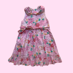 Vestido sin mangas floreado rosa y verde Broer - 4-5A