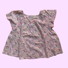 Camisola manga corta floreada rosa con moño Next - 3-4A