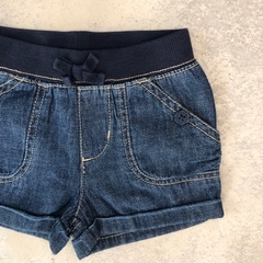 Short de jean azul oscuro con cintura elastizada de algodón con moño Place *NUEVO* - 9-12M - comprar online