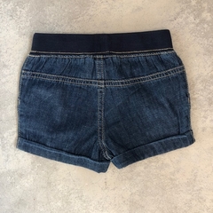 Short de jean azul oscuro con cintura elastizada de algodón con moño Place *NUEVO* - 9-12M en internet