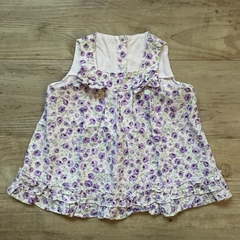 Vestido sin mangas blanco con flores violetas Baby Mania - 6M - comprar online