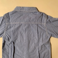 Camisa manga larga azul cuadrillé H&M - 9-12M - Comunidad Vestireta