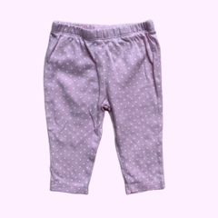 Pantalón de algodón rosa a lunares con cintura elástica Carter's - 6M