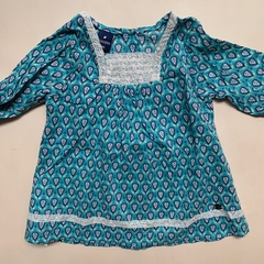 Camisola manga larga estampada celeste con brodery Mimo - 18M - comprar online