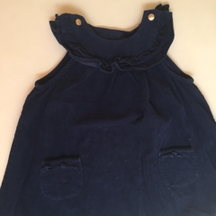 Vestido sin mangas de corderoy con volados y bolsillos azul Ralph Lauren - 9M - comprar online
