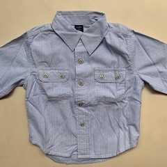 Camisa manga larga rayada celeste Gap - 12-18M - comprar online