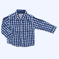 Camisa manga larga cuadrillé azul Zara - 12-18M