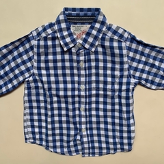 Camisa manga larga cuadrillé azul Zara - 12-18M - comprar online