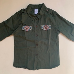 Camisa manga larga verde con detalles bordados Cheeky - 8A - comprar online