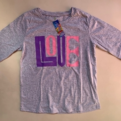 Remera manga larga de algodón gris "Love" Coco's *NUEVO* - 12A - comprar online