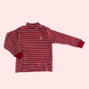 Remera manga larga de algodón rayada roja con cuello alto Baby Cottons *NUEVO* - 24M