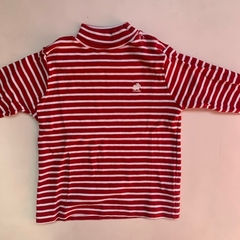 Remera manga larga de algodón rayada roja con cuello alto Baby Cottons *NUEVO* - 24M - comprar online