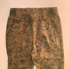 Pantalón de gabardina estampado "Dinos" con cintura elástica Grisino - 7-8A - comprar online