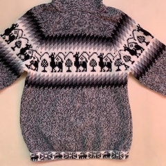 Campera de lana con capucha y guarda gris - 6A - tienda online