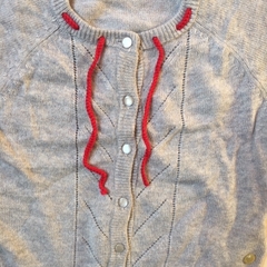 Saco de lana finito gris con ochos y cordón en el cuello Little Akiabara - 9M en internet