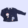 Remera manga larga de algodón azul "Gatos" Zara - 6-9M