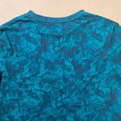 Remera manga corta de algodón azul "Hojas" Old Navy - 14A - Comunidad Vestireta