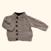 Saco de lana marrón con cuello de corderito Little Akibara - 9M