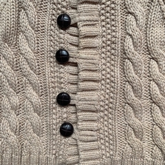 Saco de lana marrón con cuello de corderito Little Akibara - 9M en internet