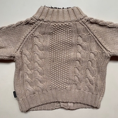 Saco de lana marrón con cuello de corderito Little Akibara - 9M - tienda online