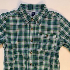 Camisa manga larga cuadrillé verde con interior de algodón gris Gap - 4A en internet