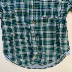 Camisa manga larga cuadrillé verde con interior de algodón gris Gap - 4A - Comunidad Vestireta
