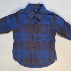 Camisa manga larga cuadrillé azul Gap - 4A - comprar online