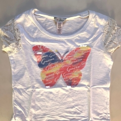 Remera manga corta blanca con "Mariposa" de lentejuelas Guess - 12-14A - comprar online